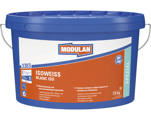 MODULAN 3303 Isoweiss Isolierfarbe Nikotin- und Isoliersperre weiss 5 l