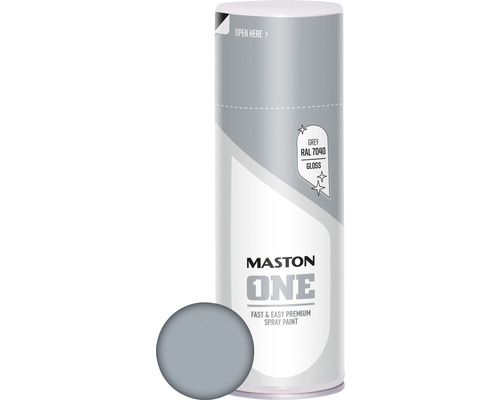 Maston Laque à pulvériser ONE brillant gris 400 ml Maston One peinture aérosol gris RAL 7040 brillant