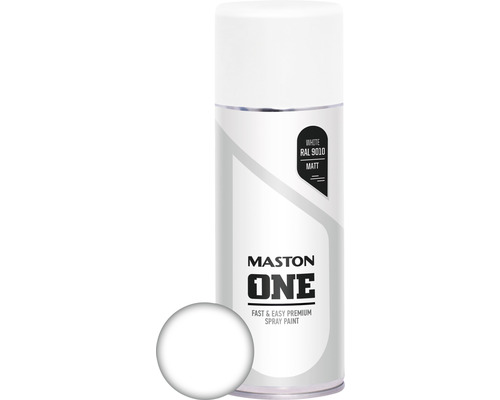 Maston Laque à pulvériser ONE mat blanc 400 ml Bombe de laque blanche mate Mastons ONE