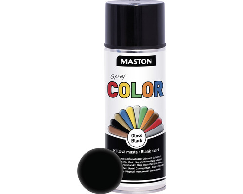 Maston Laque à pulvériser Color brillant noir 400 ml