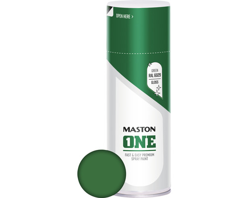 Maston Laque à pulvériser ONE brillant vert 400 ml Spray Maston RAL 6029 vert brillant