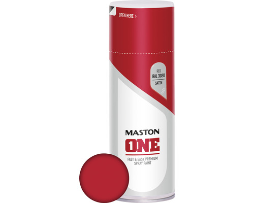 Maston Laque à pulvériser ONE satin rouge 400 ml Maston One bombe de peinture rouge RAL 3020 satiné