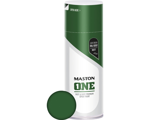 Maston Peinture aérosol ONE mat vert RAL 6002 400 ml