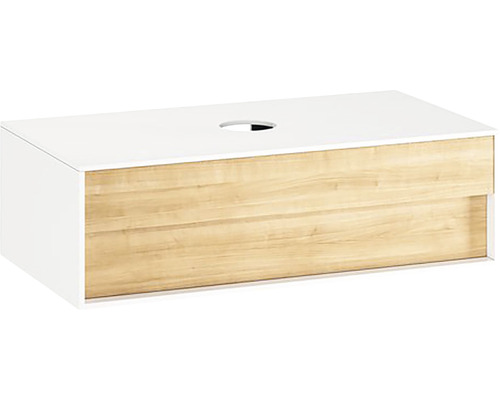 Meuble sous-vasque RAVAK SD Step lxhxp 100x30,5x54 cm blanc/chêne