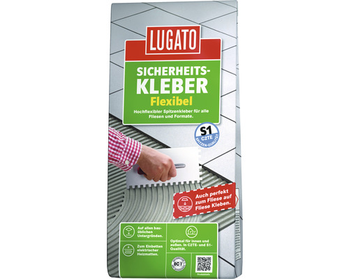 Colle à carrelage Lugato colle de sécurité flexible S1/C2TE 20 kg