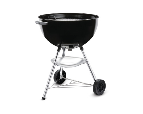 Barbecue boule noir avec roues et étagère de rangement