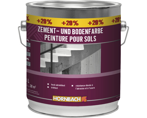 HORNBACH Zement- und Bodenfarbe hellgrau 3 l (20 % Gratis!)