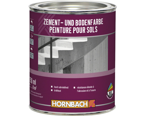Peinture pour ciment et sol HORNBACH RAL 7032 gris silex 750 ml
