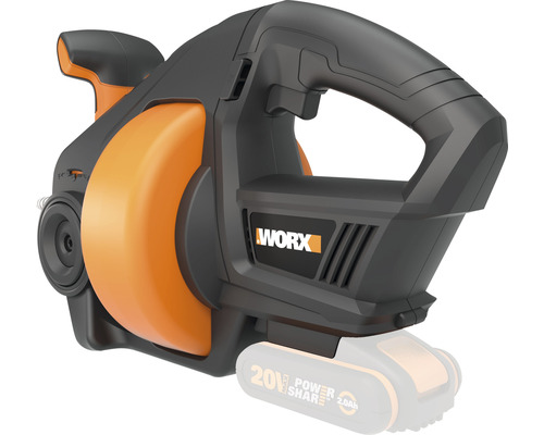 Logo Worx sur un aspirateur de feuilles sans fil