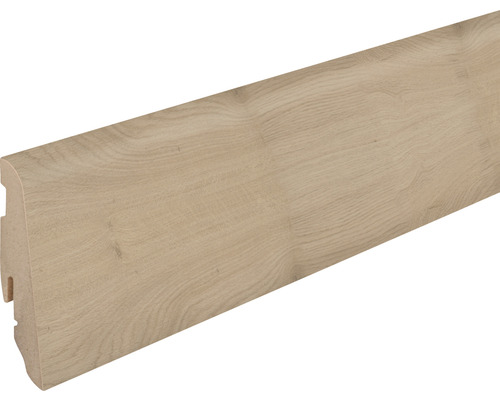 Plinthe FU060L Licht chêne FOEI63V plaxé 2400 x 58 x 19 mm Plinthe en bois