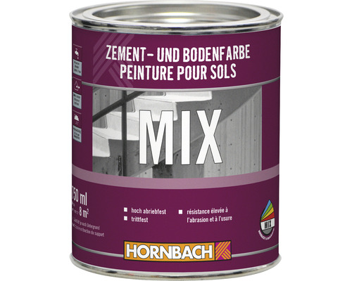 Zement- und Bodenfarbe in einer Dose mit der Aufschrift Mix