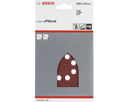 Bosch Expert Bois Set de papier abrasif, grain 60-240