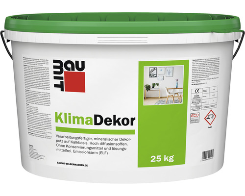 Enduit à la chaux pâteux KlimaDekor Baumit avec structure d'enduit griffé 1 mm blanc 25 kg