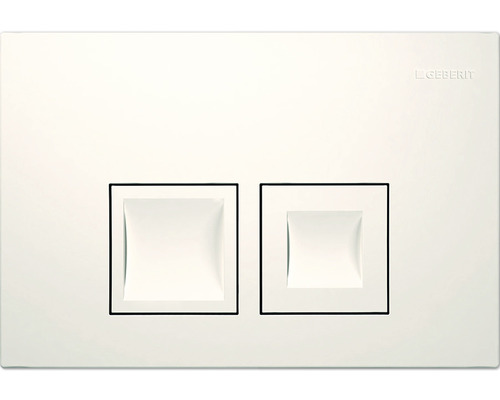 Plaque de commande GEBERIT Delta 35 plaque brillant / touche blanc brillant 115.135.11.5