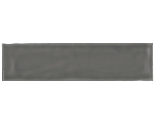 Steingut Metrofliese Artisan 7.5x30 cm Carbon glänzend