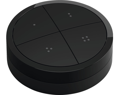 Interrupteur domotique noir avec quatre boutons