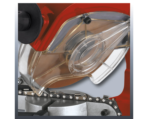 Vue détaillée d''une tronçonneuse avec dispositif de protection