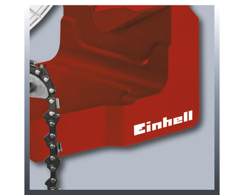 Vue détaillée d''une tronçonneuse Einhell avec le logo Einhell.