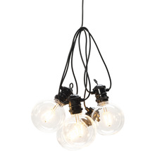 Guirlande lumineuse décorative avec ampoules rondes transparentes et câble noir