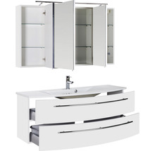 Badezimmermöbel-Set mit Waschbecken, Unterschrank mit Schubladen und Spiegelschrank