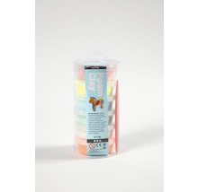 Glitzer-Foam-Knete im transparenten Kunststoffbehälter, sechs Farben, inklusive Modellierwerkzeug