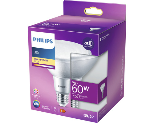 Philips LED Lampe, warmweiss, 2700 Kelvin, E27 Fassung in Verpackung