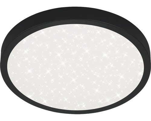 LED Deckenleuchte 24W 3000 lm 4000 K HxØ 50x380 mm Runa schwarz mit Sternenhimmel Runde Deckenleuchte mit Sternenmuster