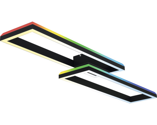 Rechteckige LED Deckenleuchte aus Metall mit Farbwechsel