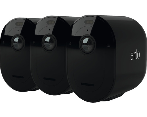 Arlo Pro 4 Spotlight Kamera 3er Set schwarz kabellos aussen WLAN Farbnachtsicht-0
