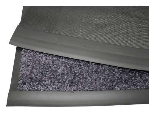 Tapis de sol avec surface textile et bordure en caoutchouc