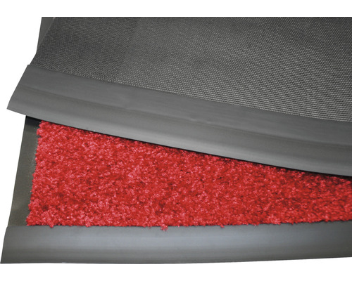 Paillasson avec surface textile et bordure en caoutchouc