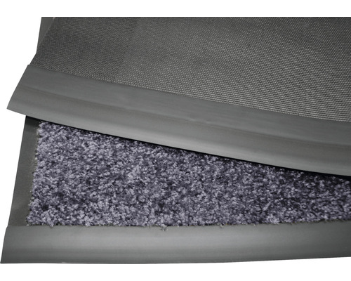 Tapis anti-salissures avec surface textile et bordure en caoutchouc