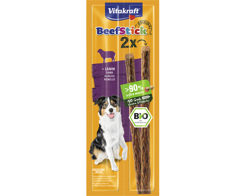 En-cas pour chiens Bio Beef bâtonnets Agneau, lot de 2