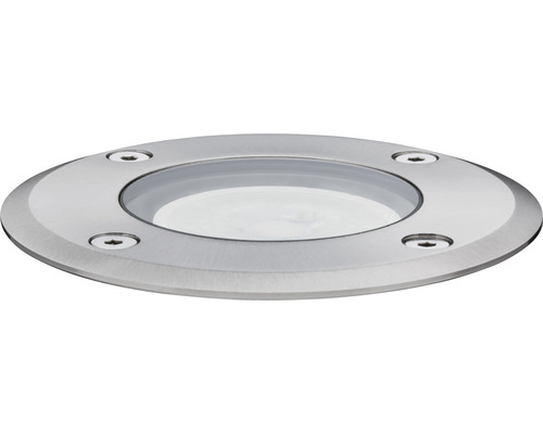 Spot de sol rond encastrable en métal avec couvercle en verre