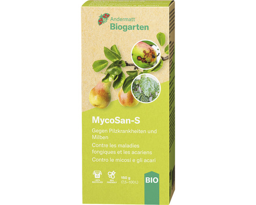 MycoSan-S gegen Pilzkrankheiten und Milben 150g MycoSan-S gegen Pilzkrankheiten und Milben von Andermatt Biogarten in einer 150-Gramm-Packung