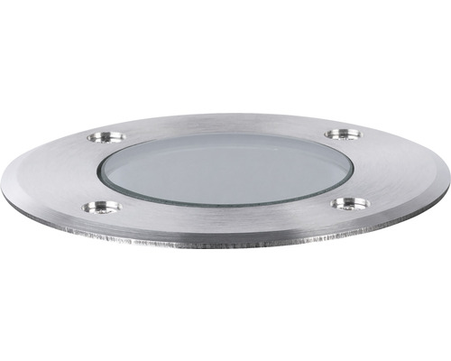 Spot de sol rond à encastrer en métal avec insert en verre