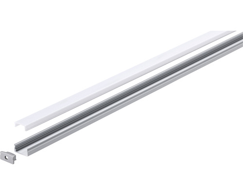 LED-Profil mit Abdeckung und Endkappe