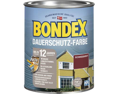 Bondex Dauerschutz Farbe, Schwedenrot, Farbdose