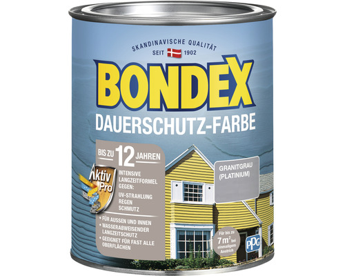 Bondex Dauerschutz-Farbe, geeignet für aussen und innen, in Granitgrau
