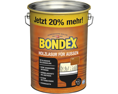 Bondex Holzlasur für Aussen Teak Farbtoneimer