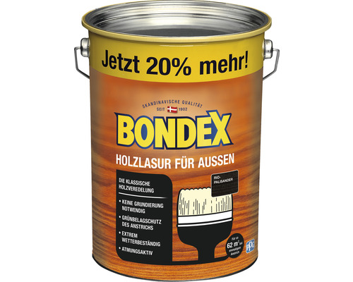 BONDEX Lasur Aussen palisander 4,8 l Bondex Holzlasur für Aussen in einer Dose