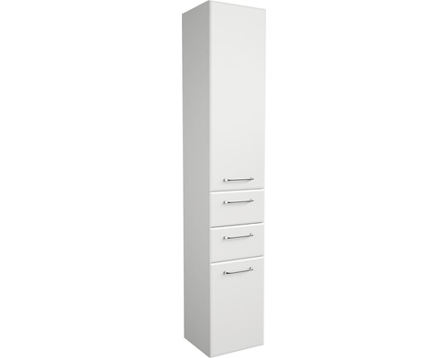 Armoire haute pelipal Quickset 341 lxhxp 35x185.5x33 cm blanc haute brillance Armoire haute de salle de bains blanche avec trois tiroirs