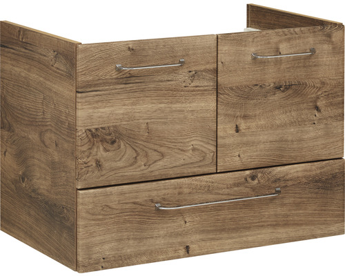 Waschtischunterschrank mit zwei Schubladen und zwei Türen in Holzoptik