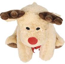 Peluche renne avec un nez rouge et des bois