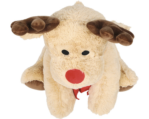 Peluche renne avec un nez rouge et des bois