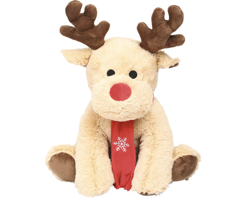 Animal en peluche Lafiora renne h 40 cm brun