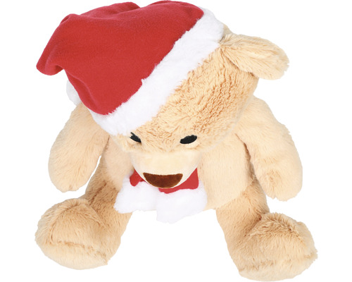 Plüschtier Teddybär mit Weihnachtsmütze und Schal