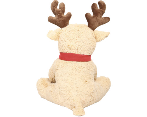 Peluche renne avec bois et écharpe, vue arrière