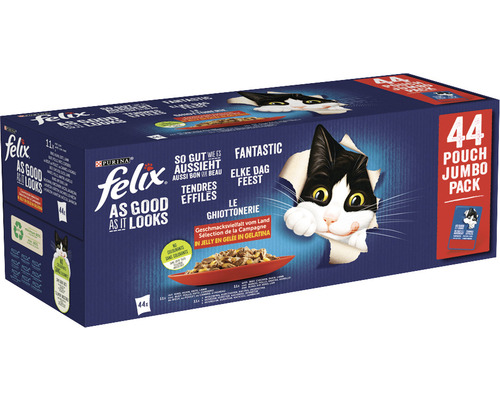 FELIX Aliments pour chats humides Pouch Countryside Multipack 44x85 g