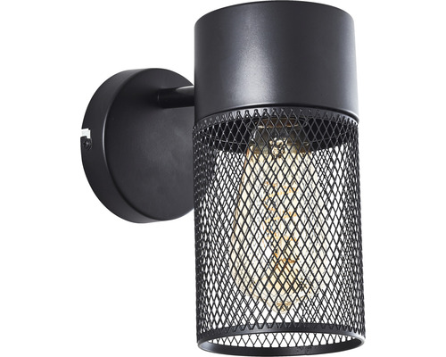 Schwarze Wandleuchte mit Metallsieb